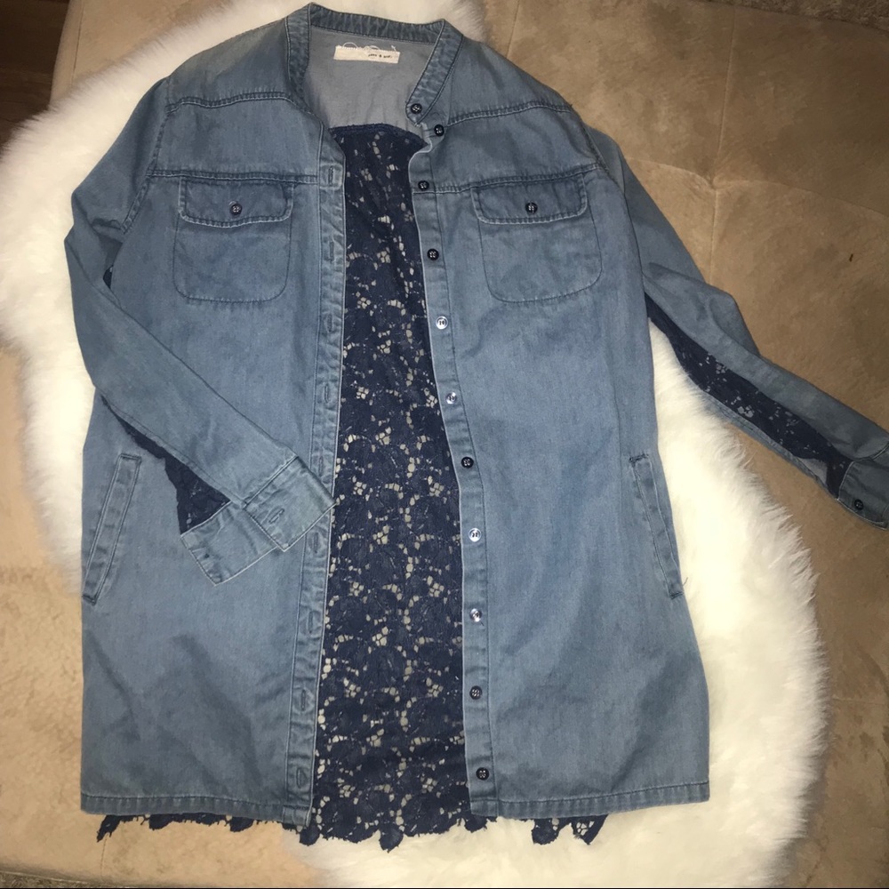 Sass & Bide Jean and lace jacket m